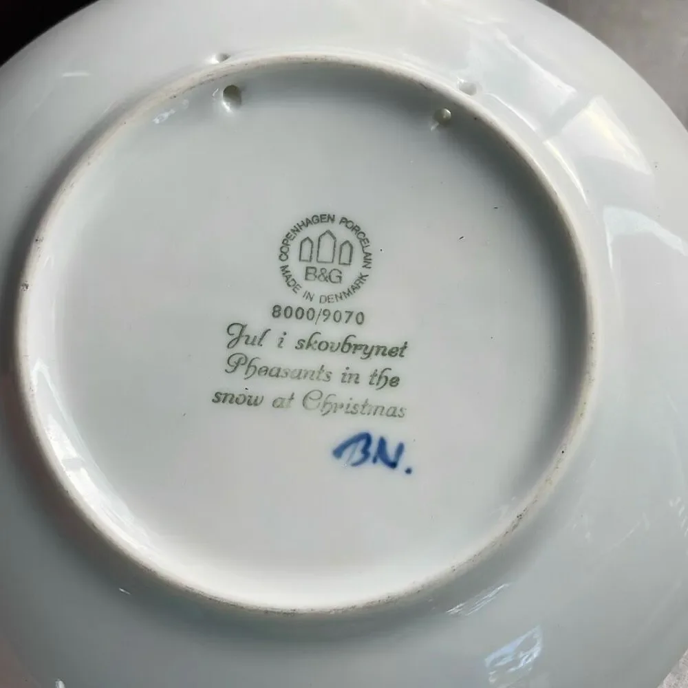 1970 Bing & Grondahl Christmas collector plate “ Pheasants in the snow” 8000/907